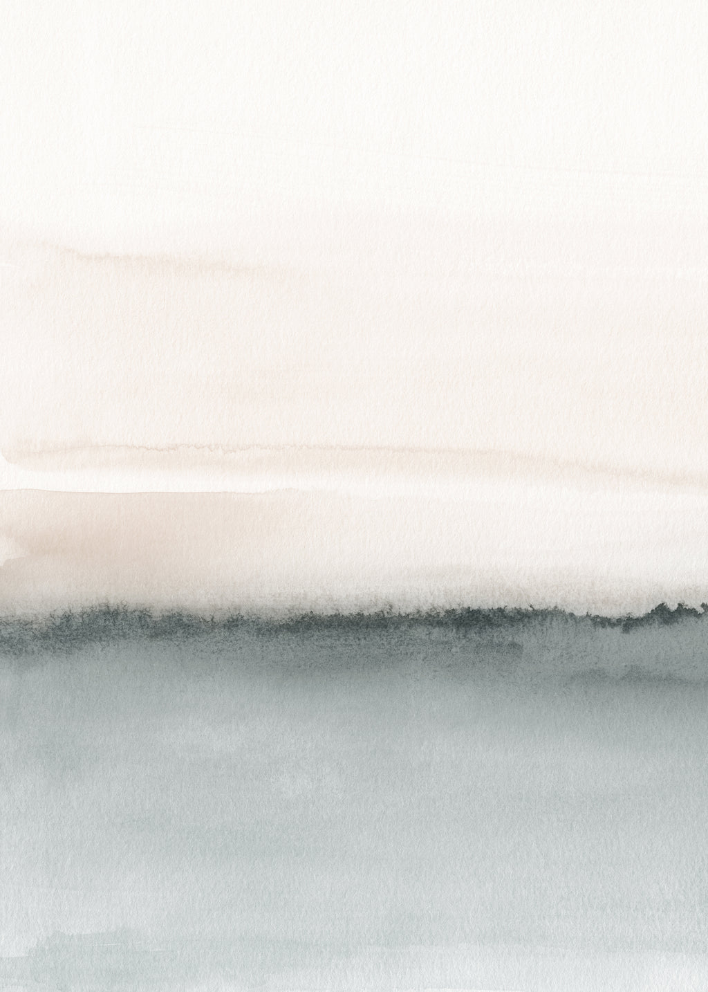 Watercolor landscape N 46 Soft coral & Gray 1/2 - Unframed art print