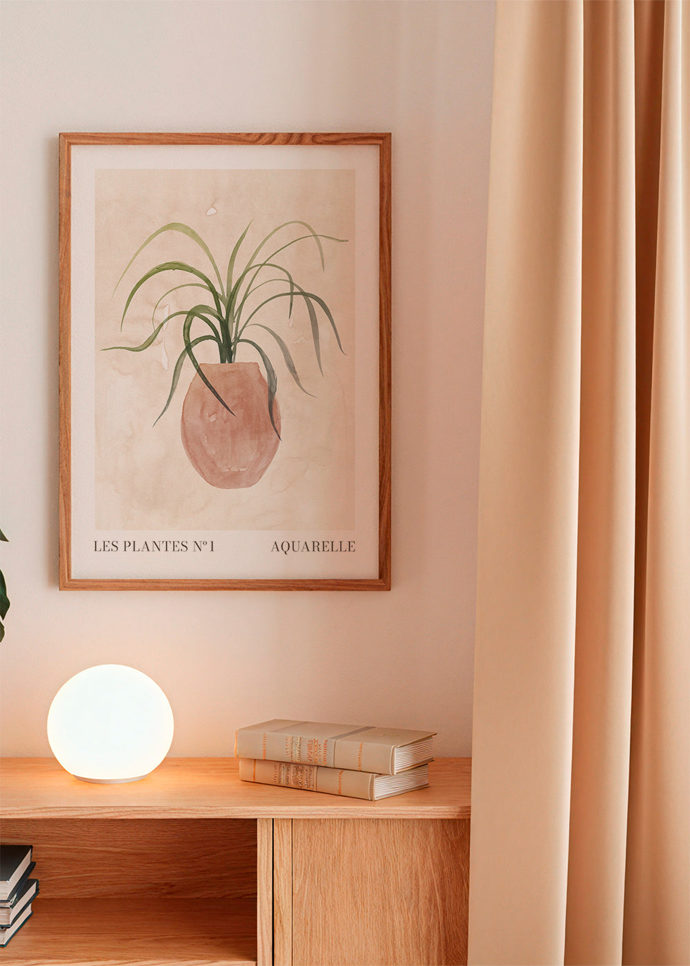Botanisk poster: krukväxt akvarell