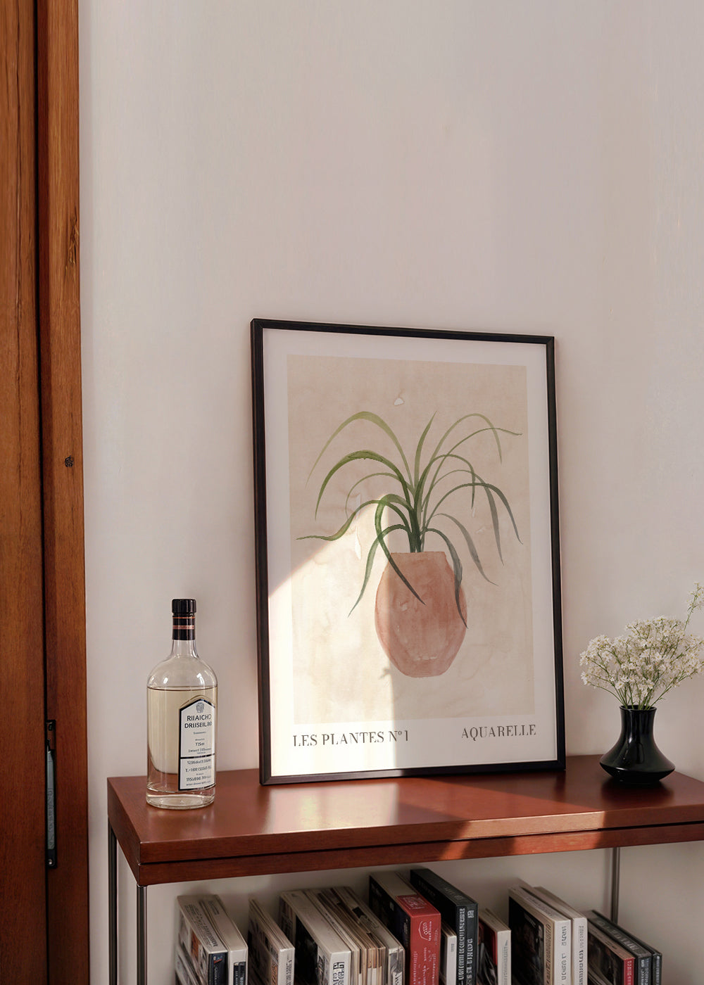 Botanisk poster: krukväxt akvarell
