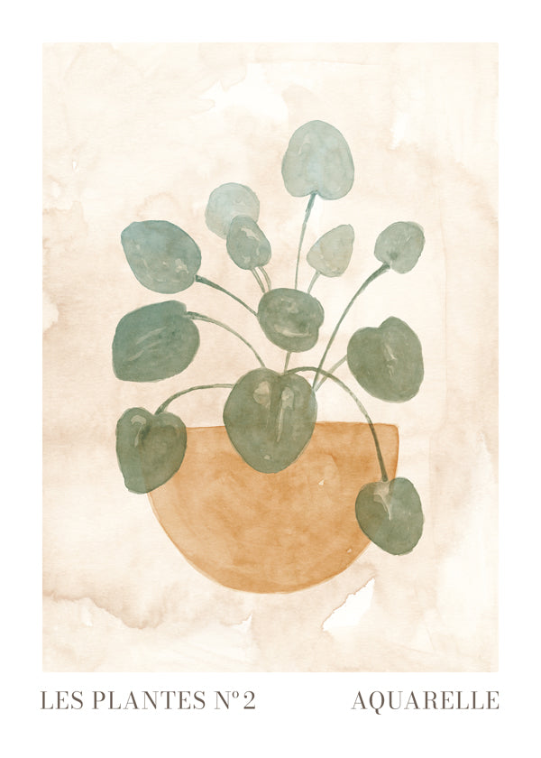 Botanisk poster akvarell blad