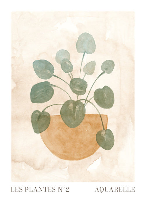 Botanisk poster akvarell blad