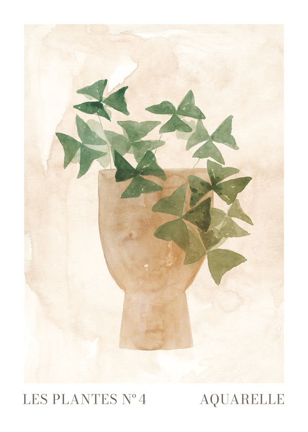 Botanisk poster gröna blad i vas