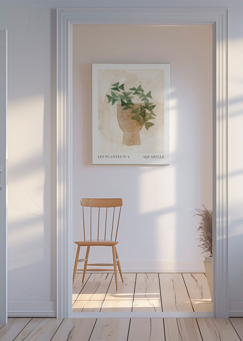 Botanisk poster gröna blad i vas