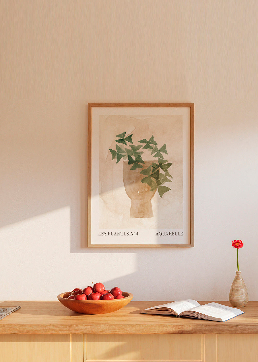Botanisk poster gröna blad i vas