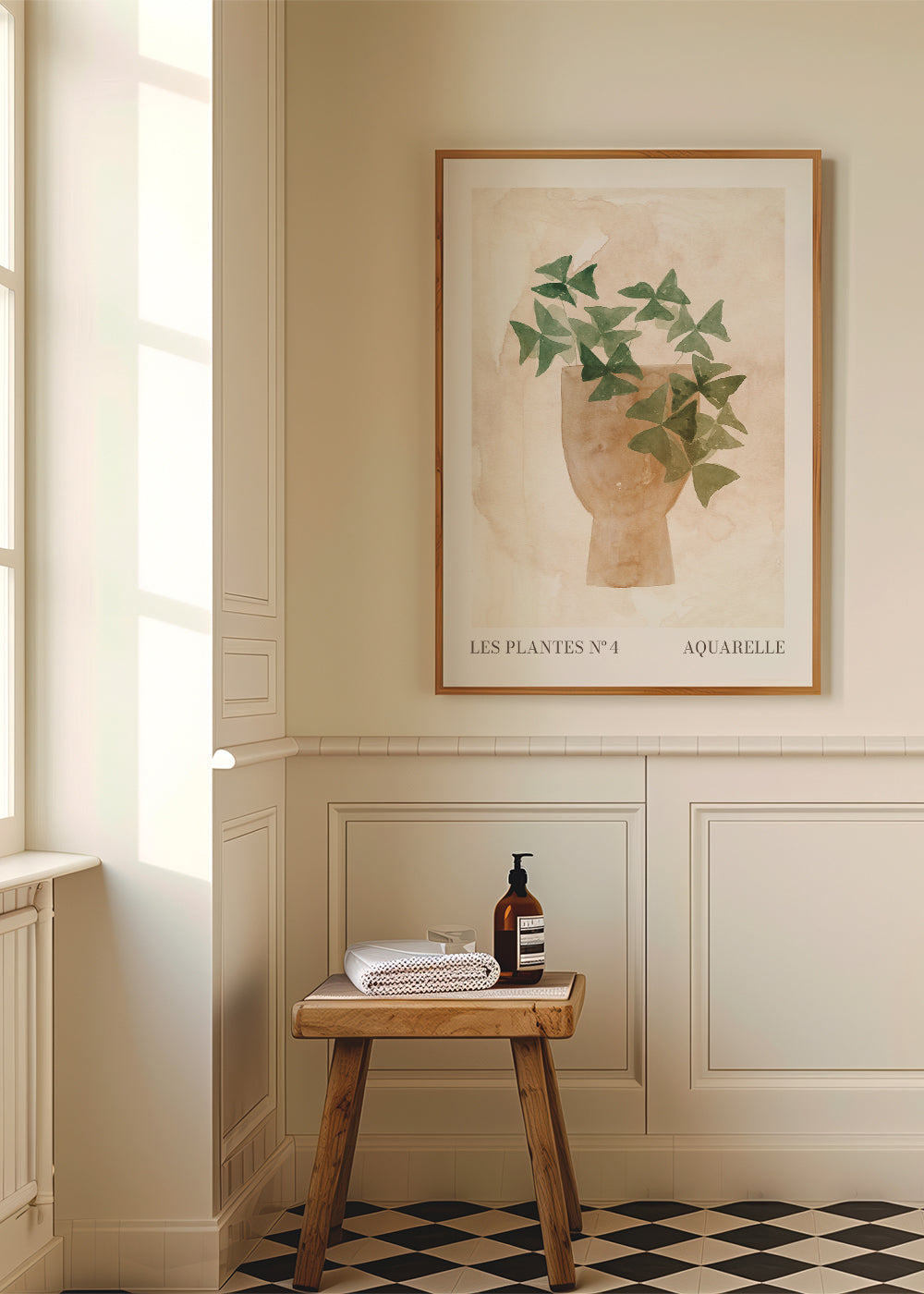 Botanisk poster gröna blad i vas