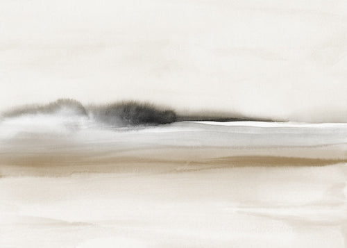 Landskap med dimmig horisont i sepia