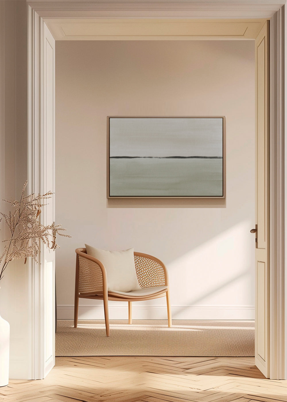 Landskapskonst: minimalistisk olivhorisont