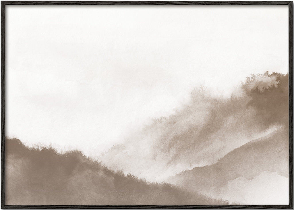 Berglandskap i sepia
