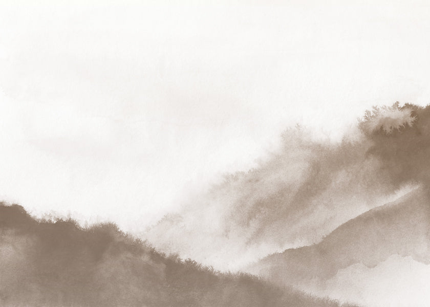 Berglandskap i sepia