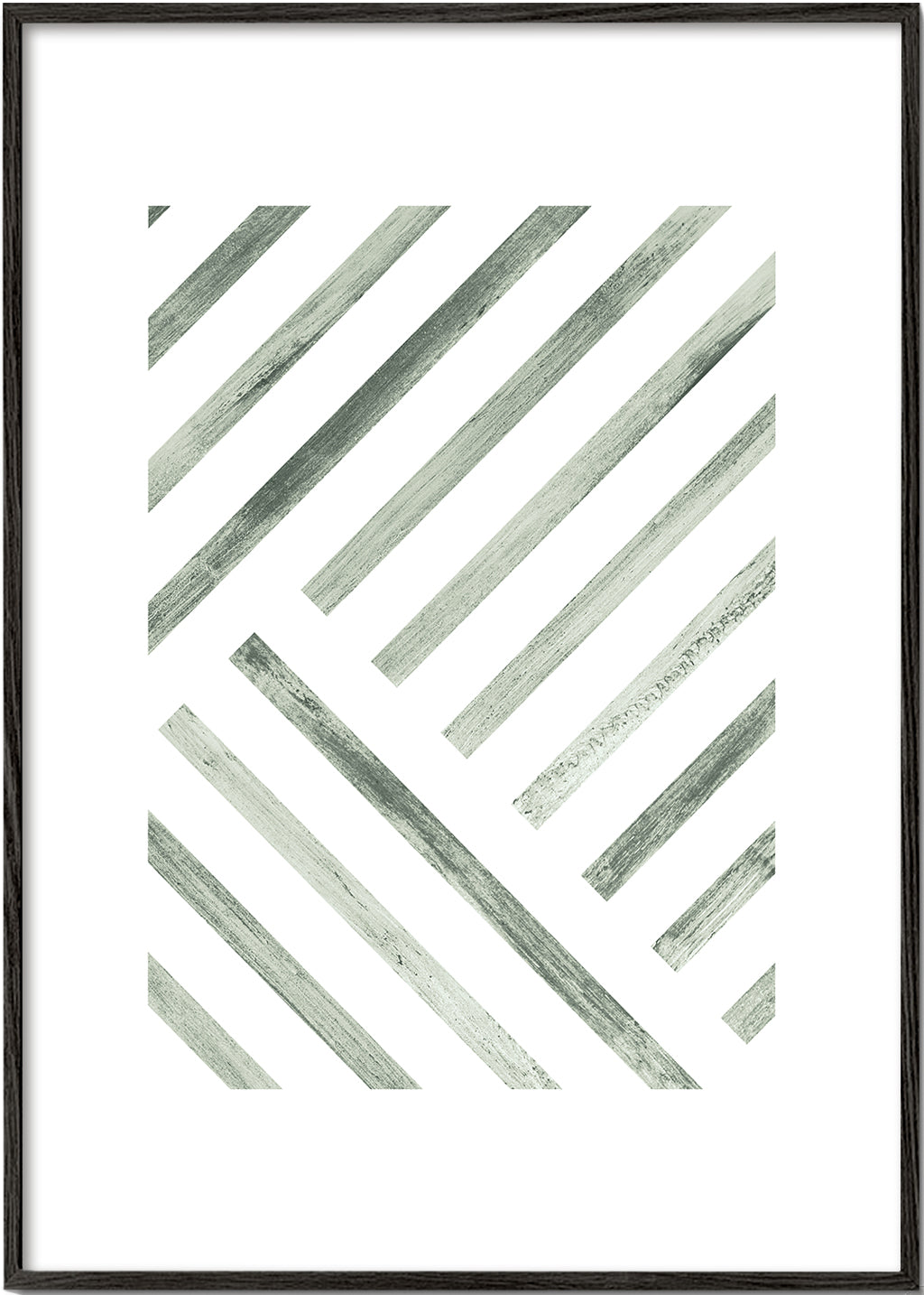 Geometrisk poster diagonala gröna ränder