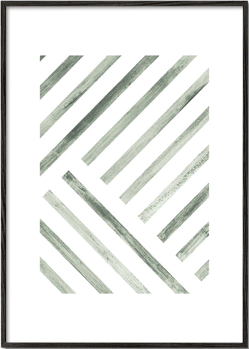 Geometrisk poster diagonala gröna ränder