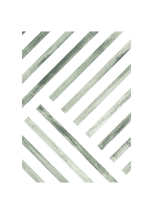 Geometrisk poster diagonala gröna ränder