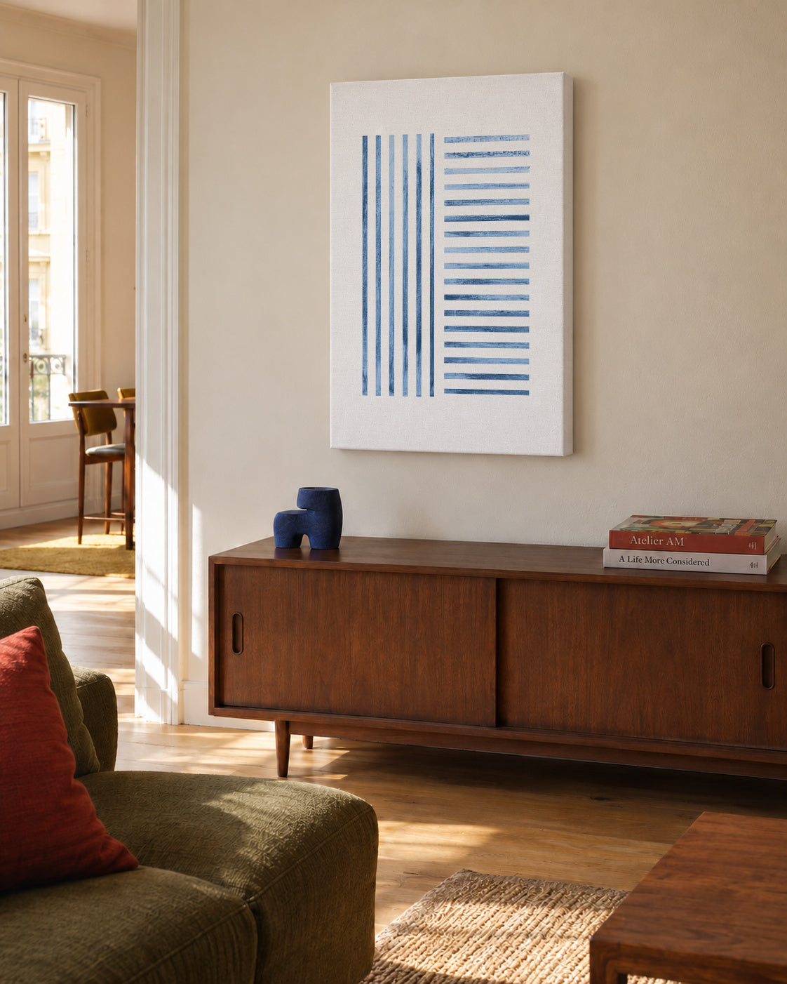 Edge 02 - Unframed canvas in an interior