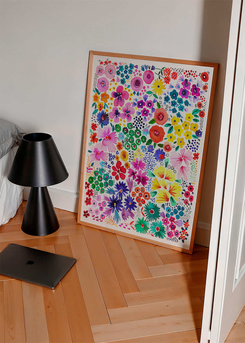 Botanisk poster färgglada blommor