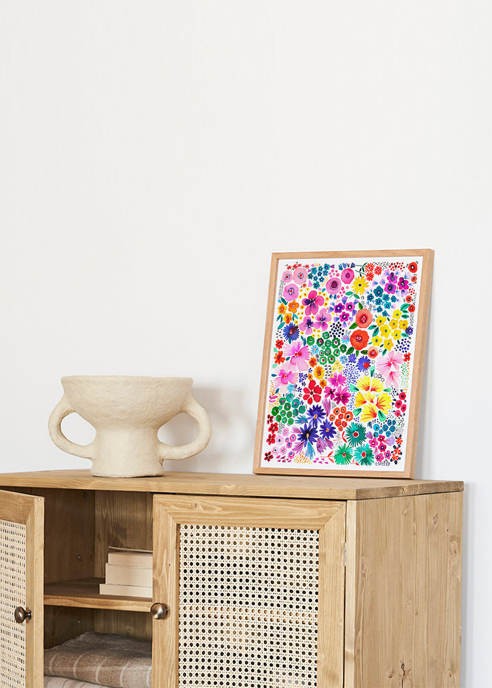 Botanisk poster färgglada blommor