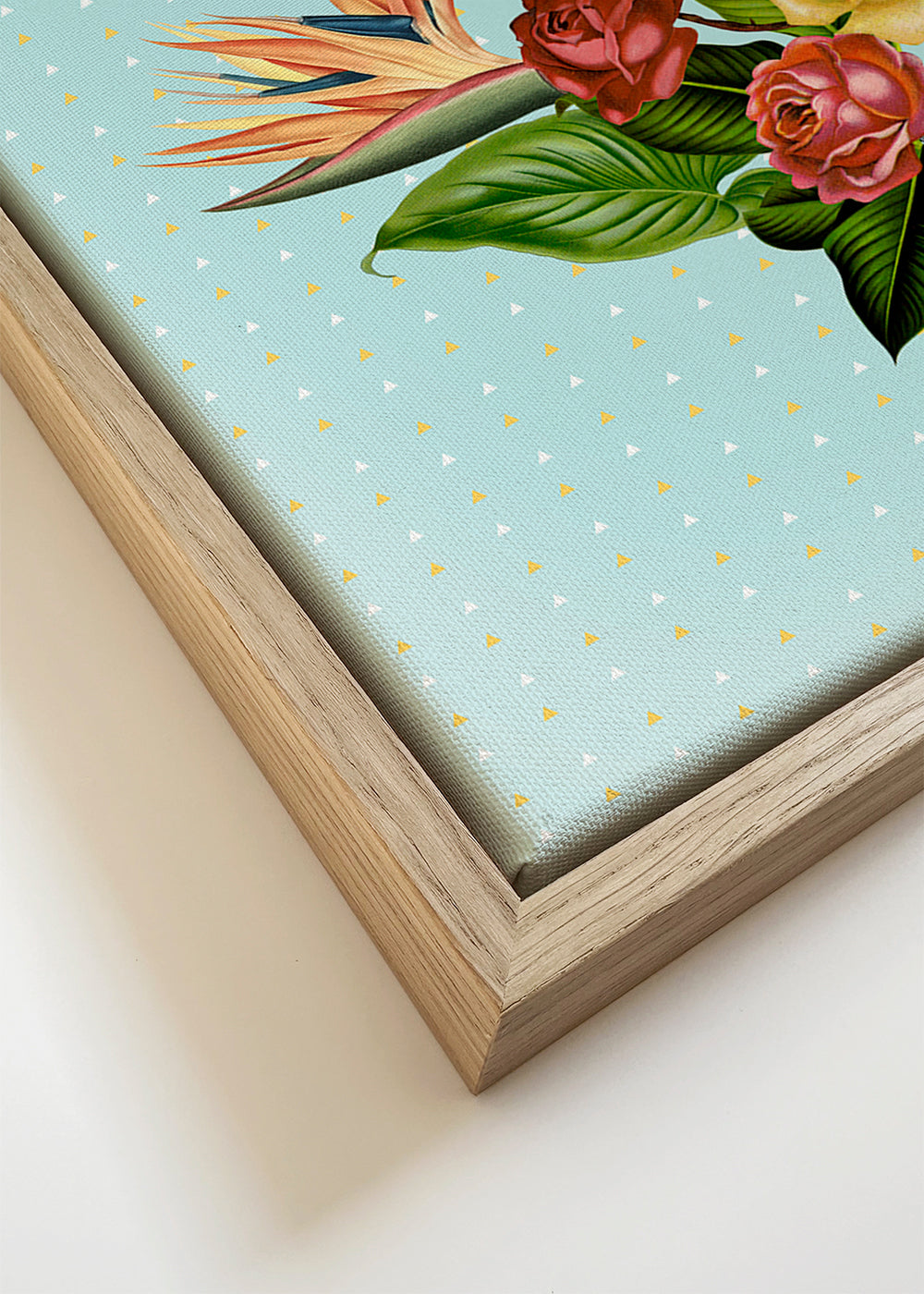 Botanisk poster färgglad bukett på blå bakgrund