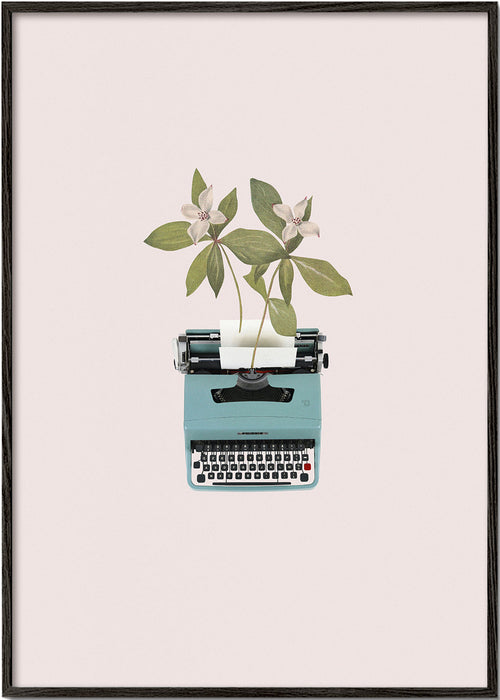 Botanisk poster: skrivmaskin med blad