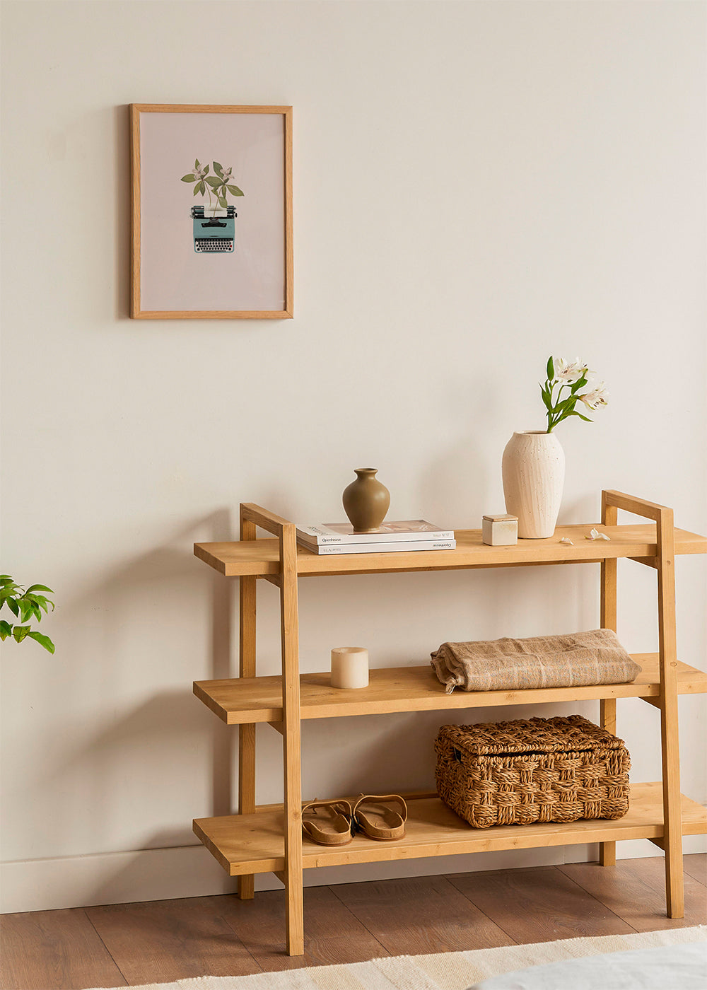 Botanisk poster: skrivmaskin med blad