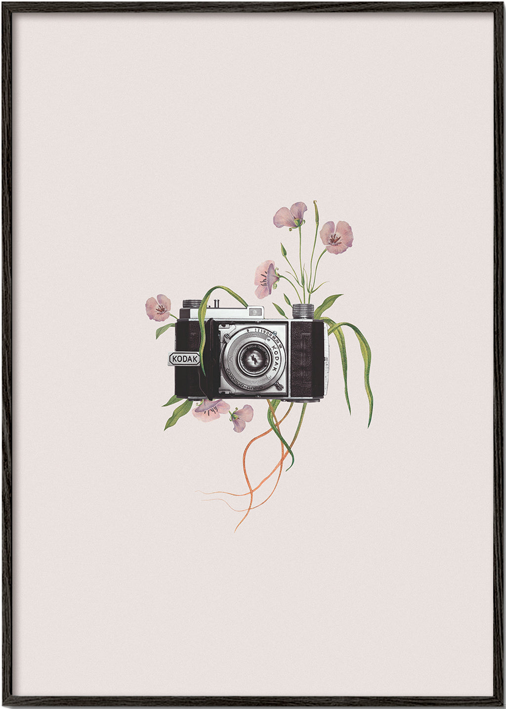 Vintage-kamera med blommor