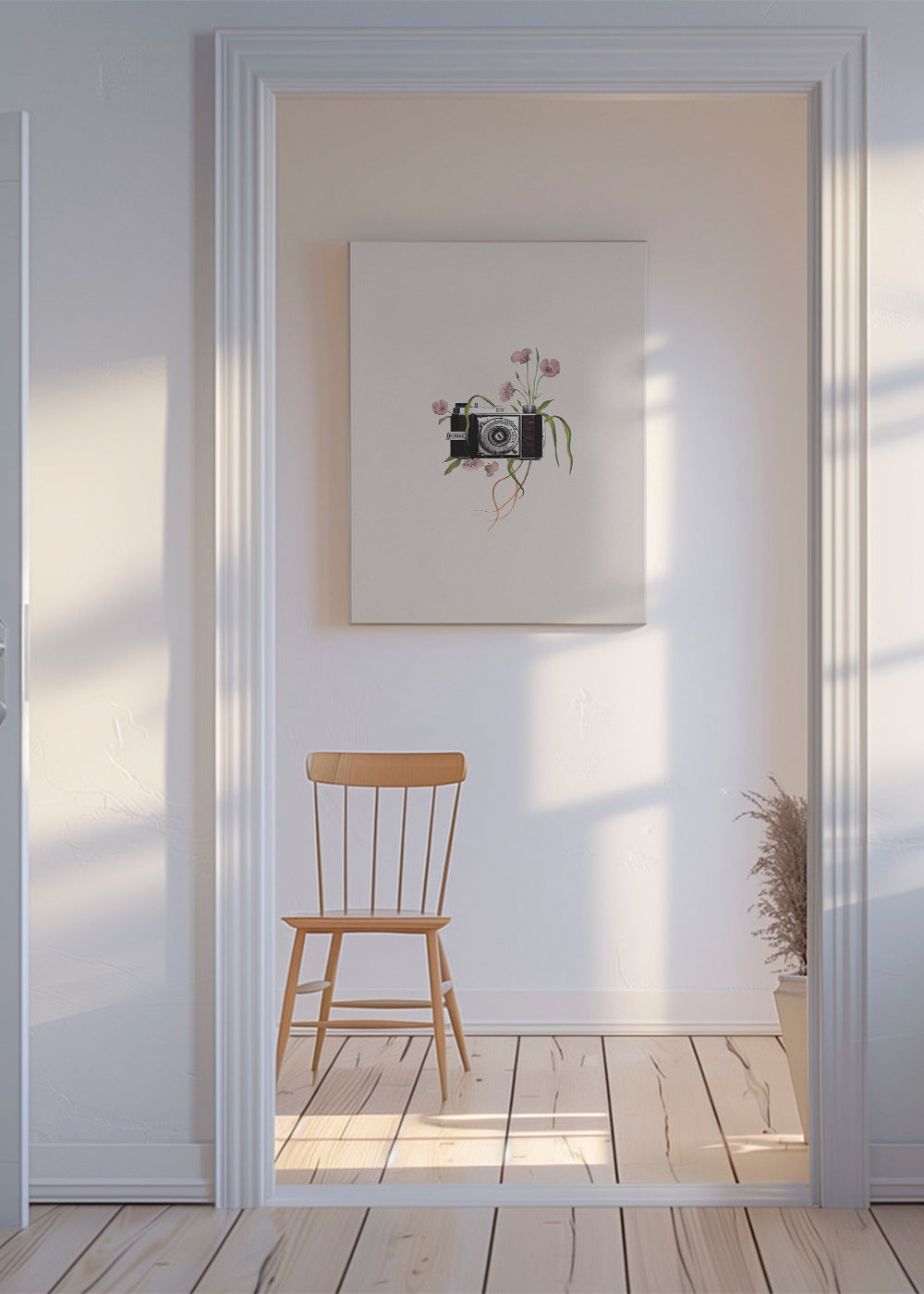 Vintage-kamera med blommor