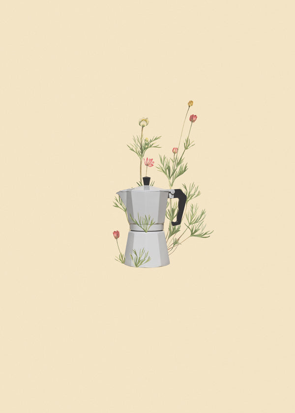 Kökskonst moka med blommotiv