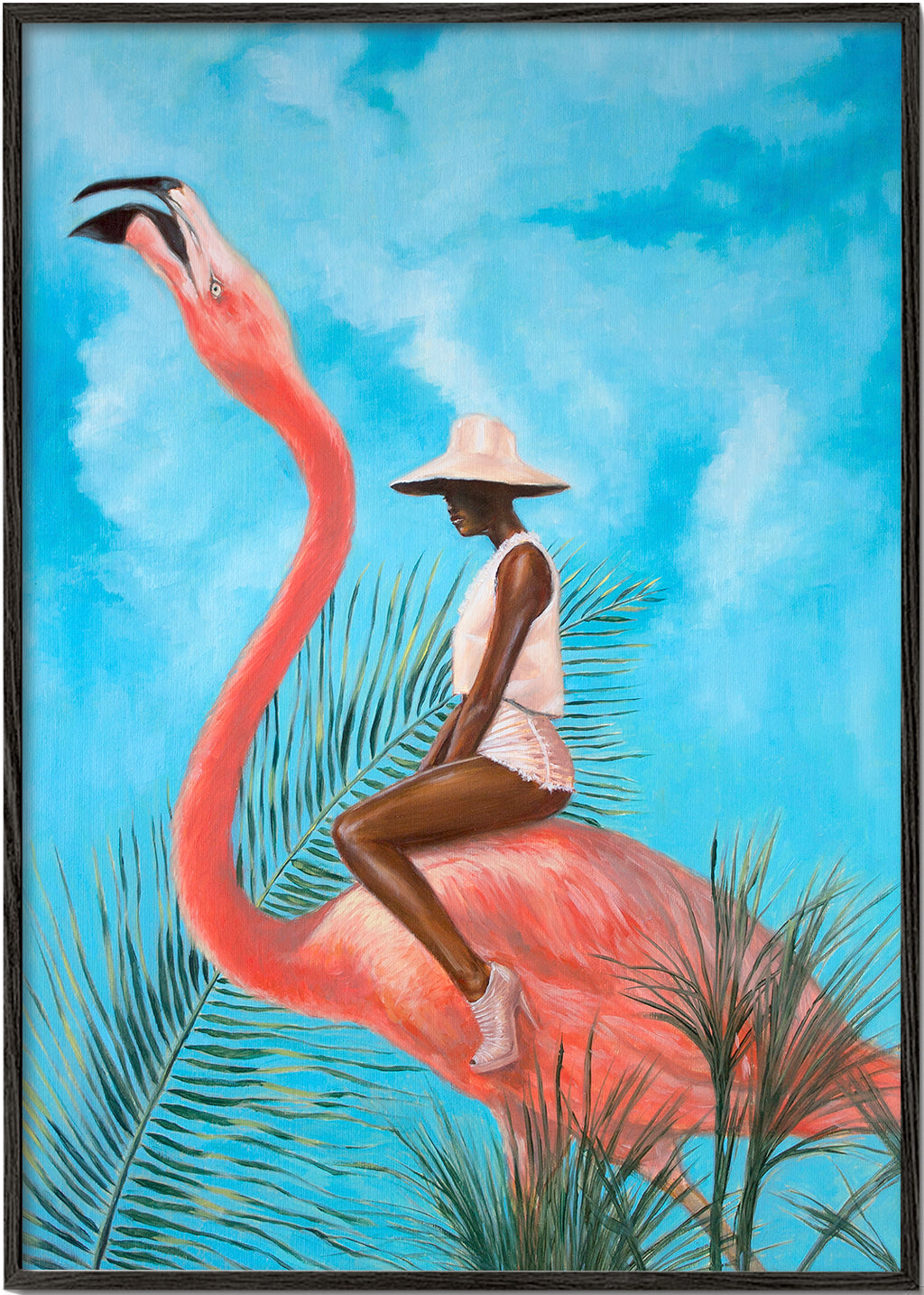 Flamingo konst med figur