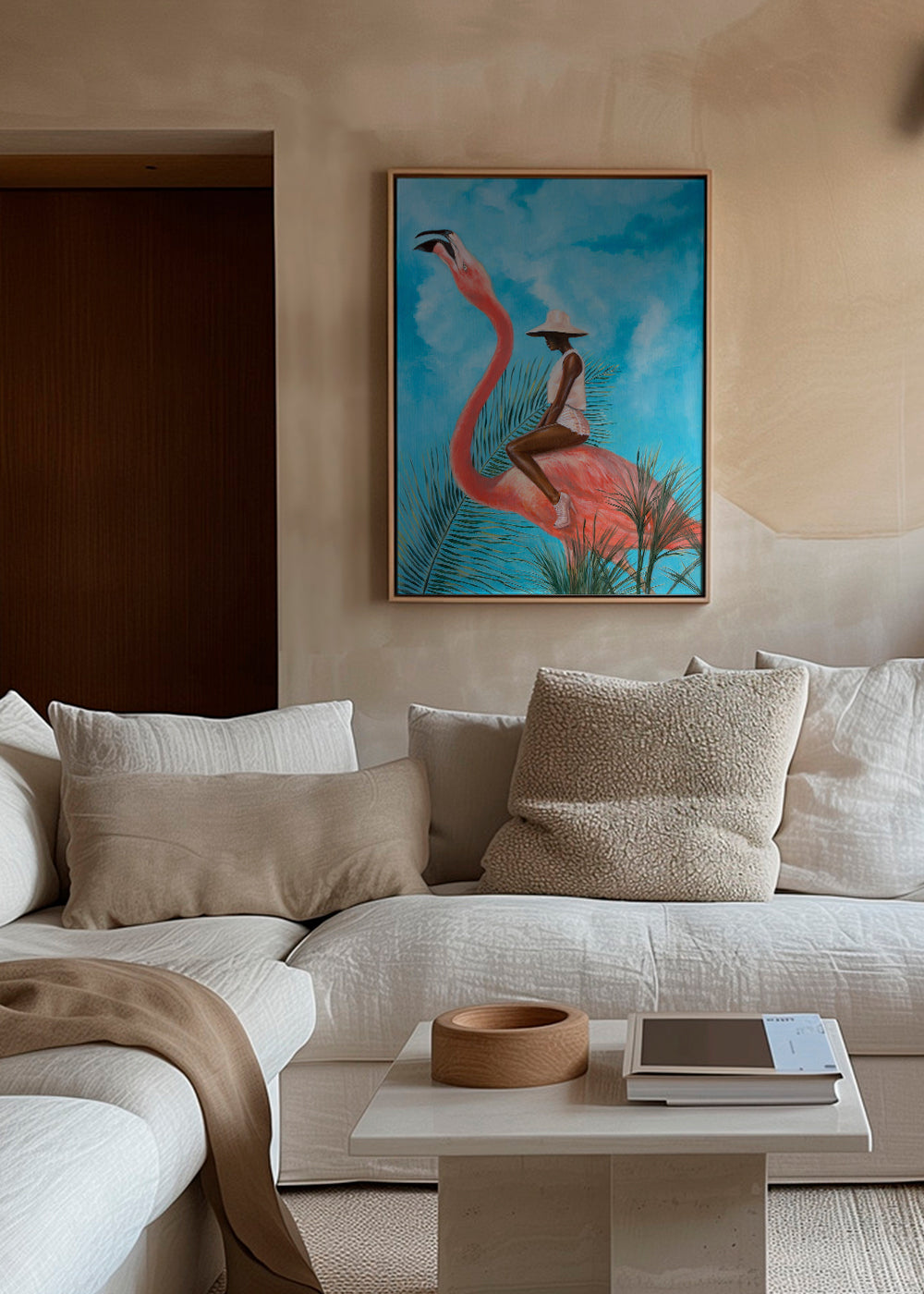 Flamingo konst med figur