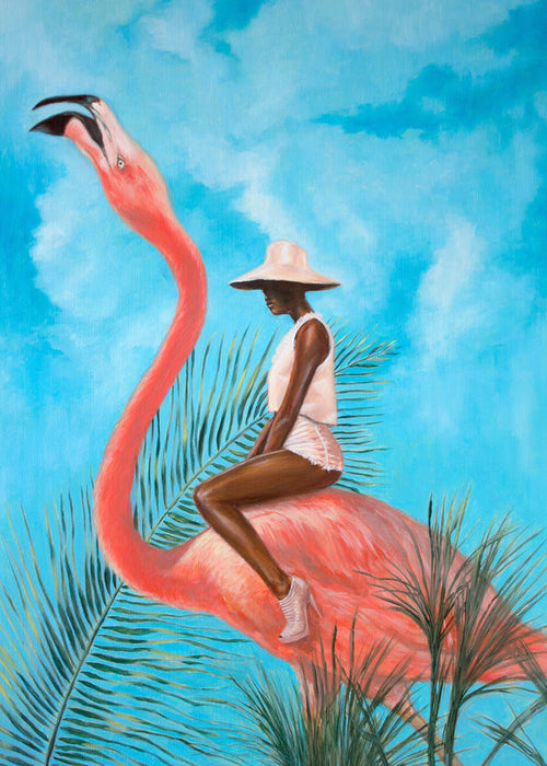Flamingo konst med figur