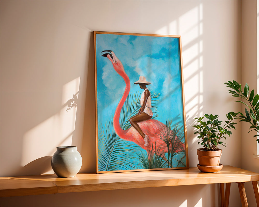 Flamingo konst med figur
