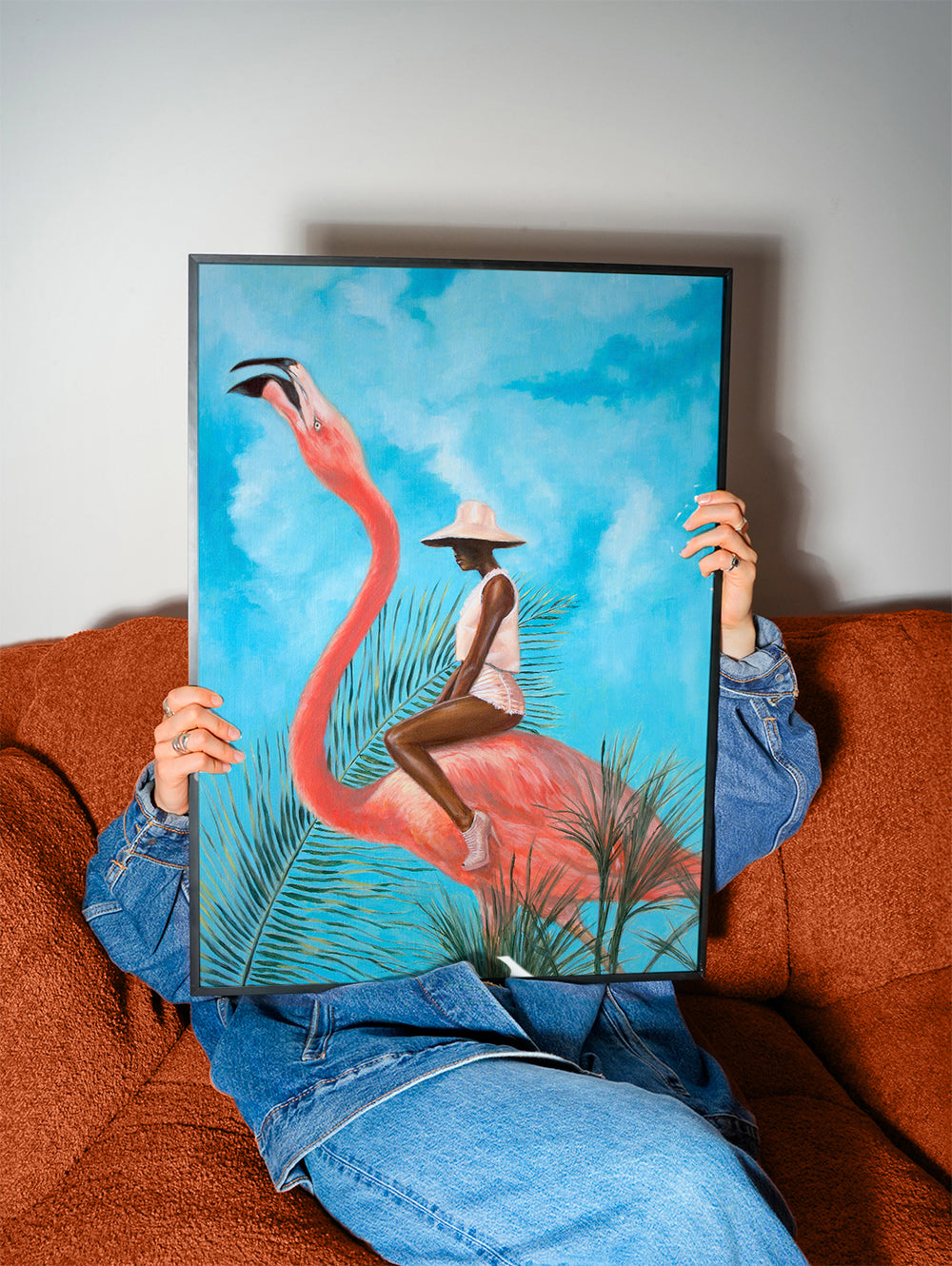 Flamingo konst med figur