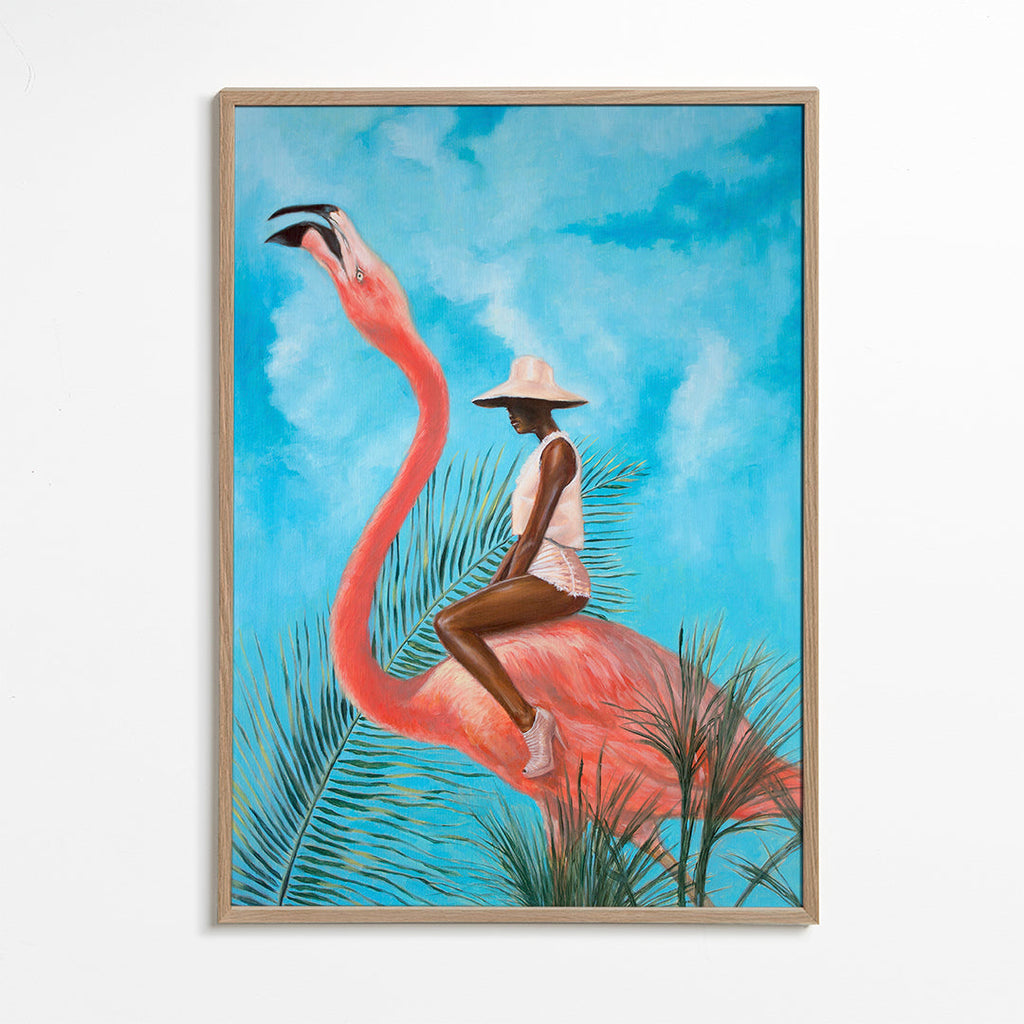 Flamingo konst med figur