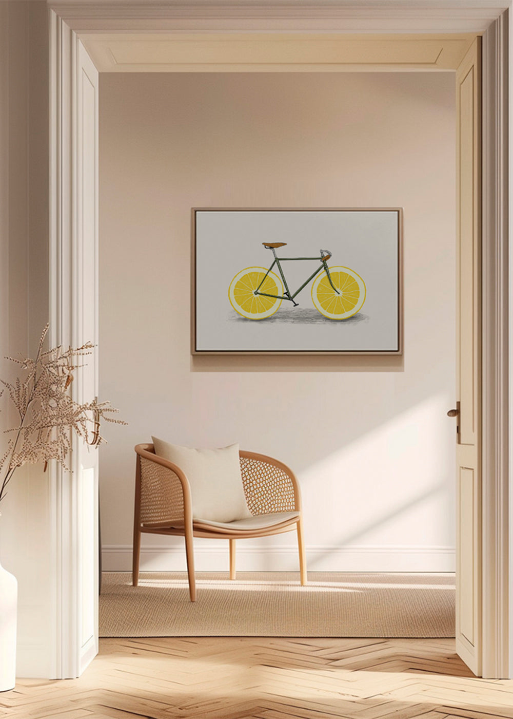 Kökskonst cykel med citronhjul