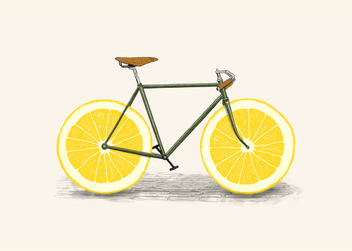 Kökskonst cykel med citronhjul