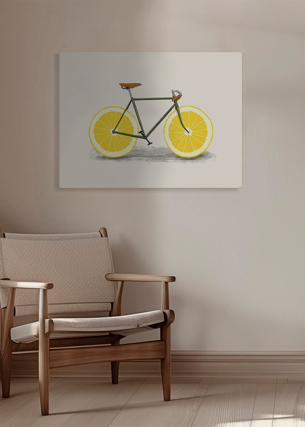 Kökskonst cykel med citronhjul