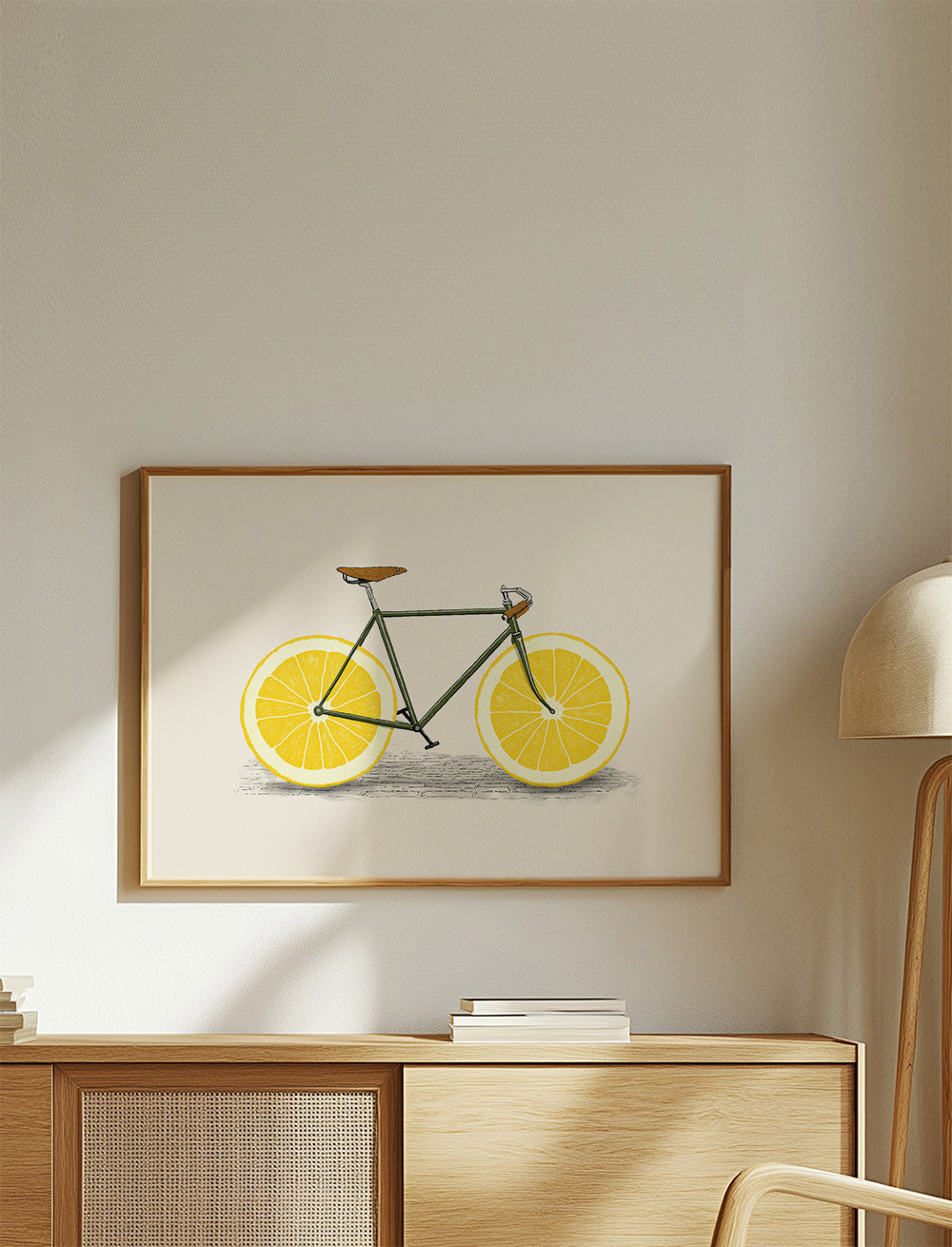 Kökskonst cykel med citronhjul