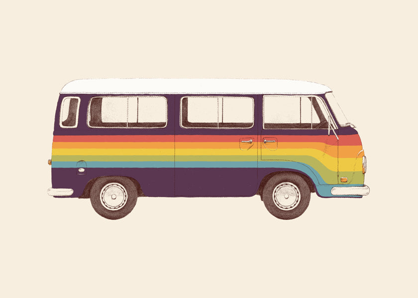 Illustration regnbågs-van