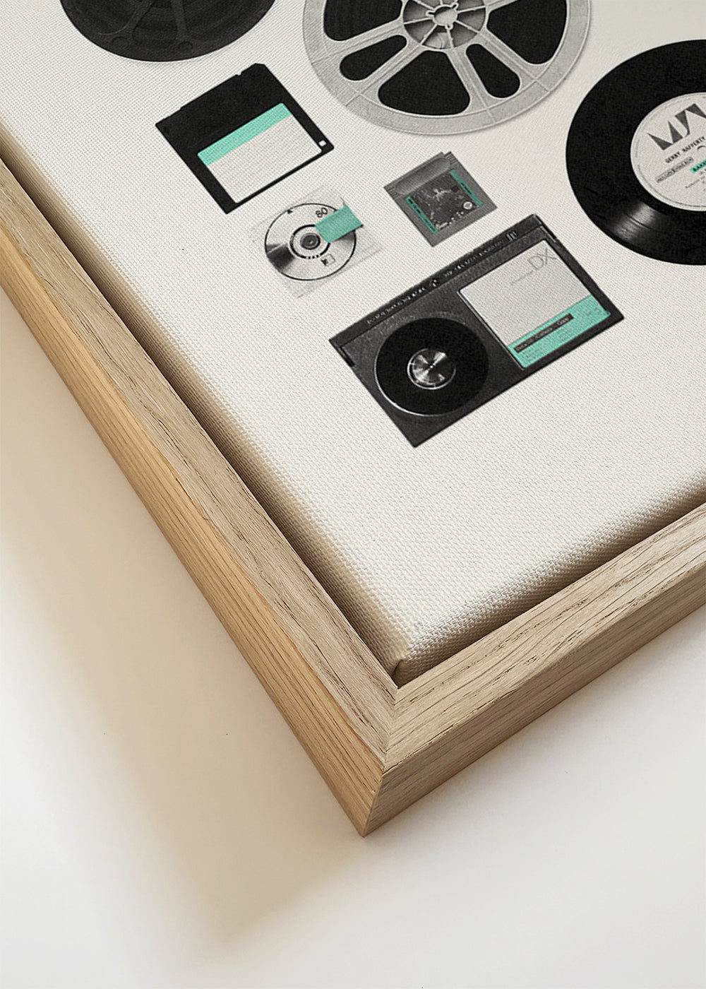 Vintage-affisch med musikmedia i collage