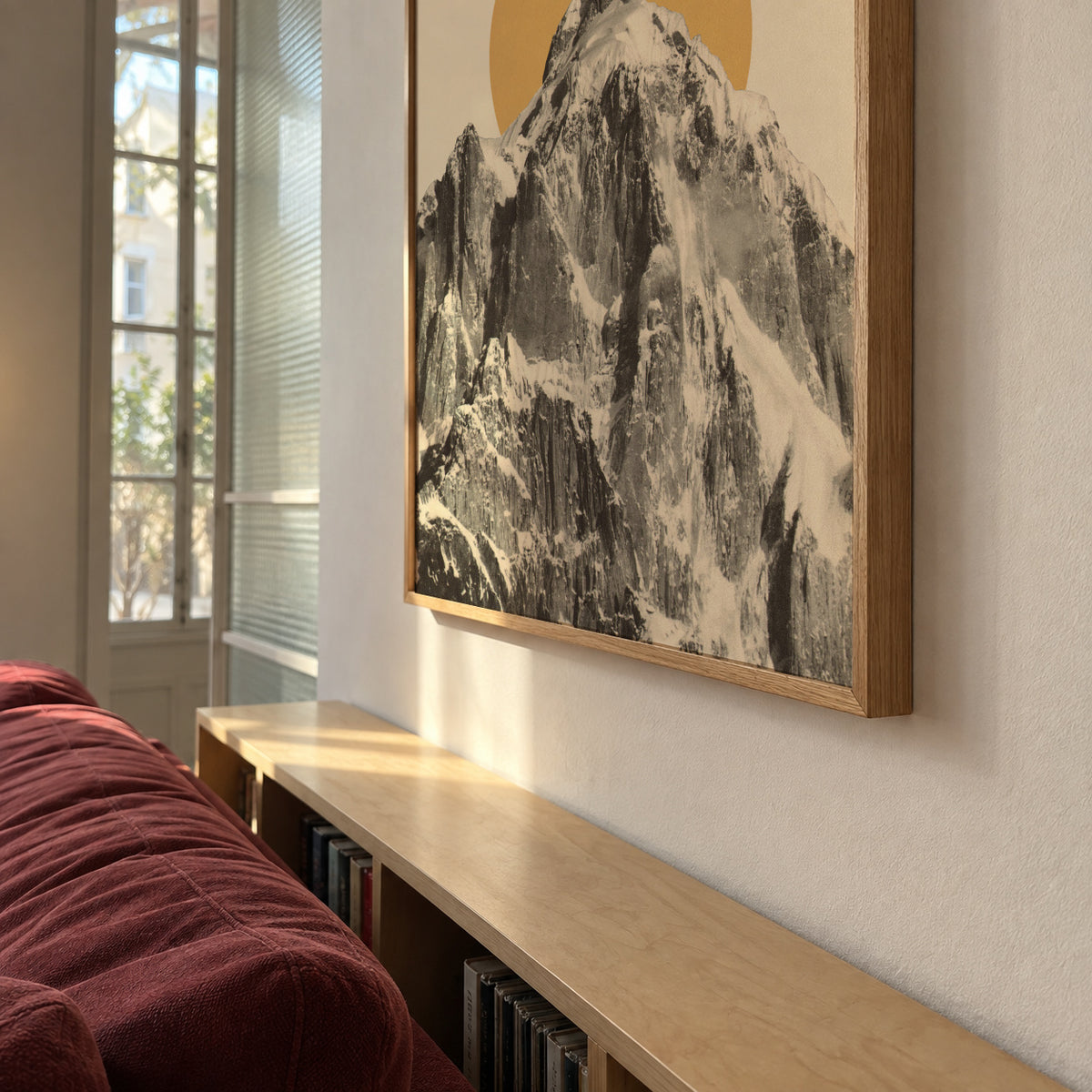 Mountainscape 5 - Framed poster in an interior