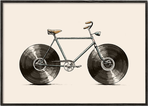 Illustration cykel med vinylhjul