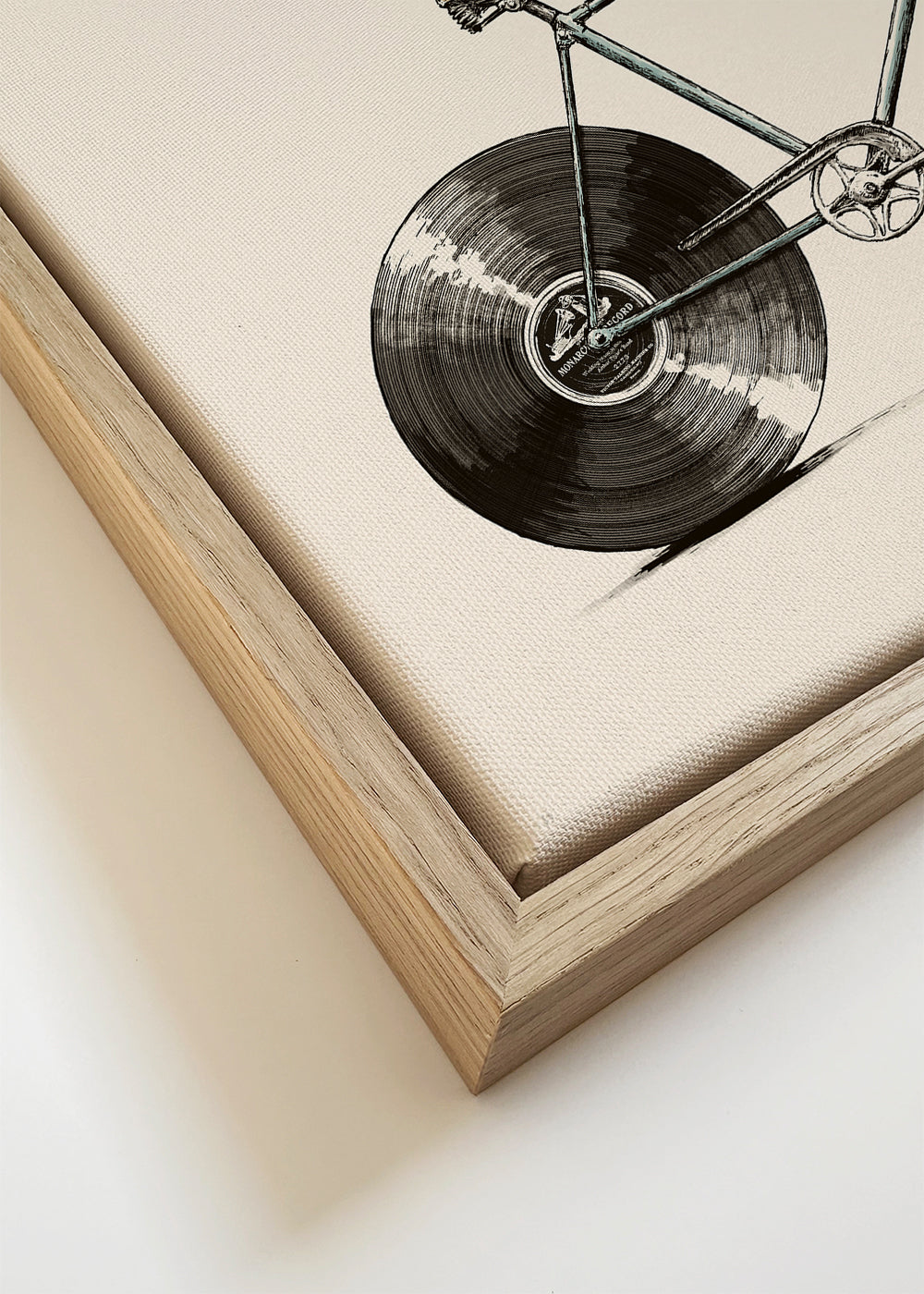 Illustration cykel med vinylhjul