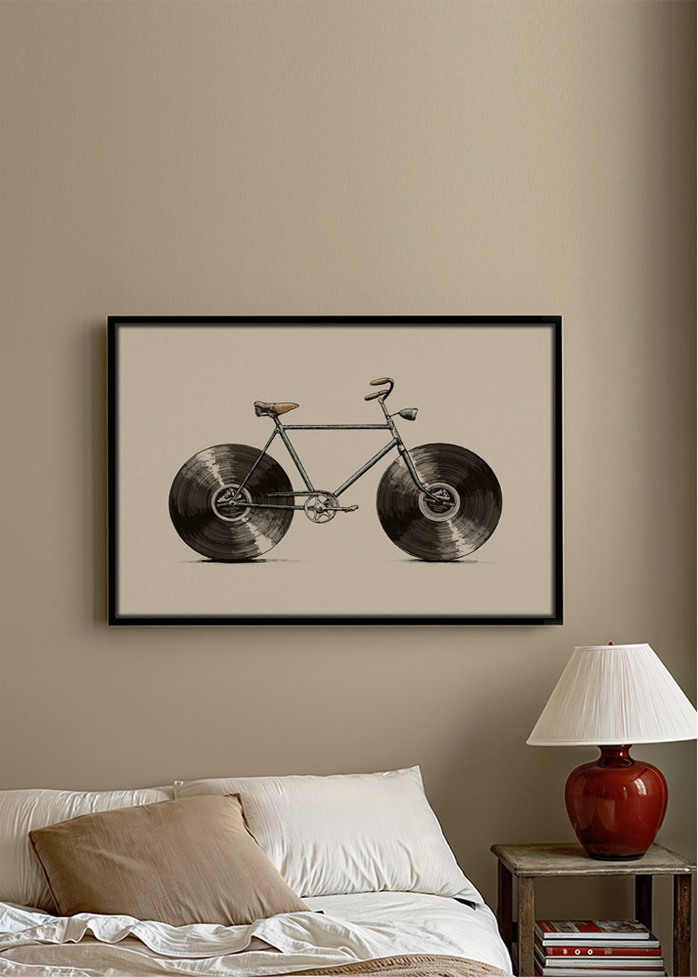 Illustration cykel med vinylhjul