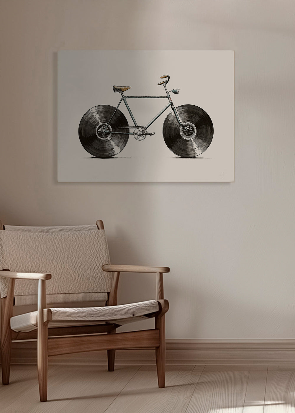 Illustration cykel med vinylhjul