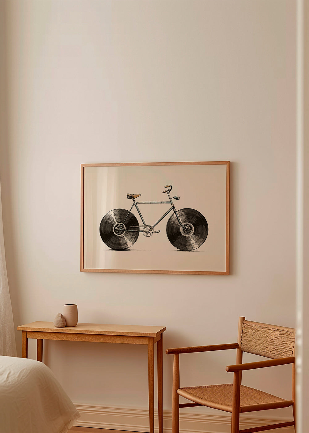 Illustration cykel med vinylhjul