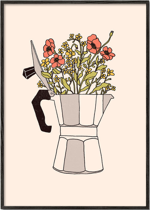 Kökskonst moka med blommor