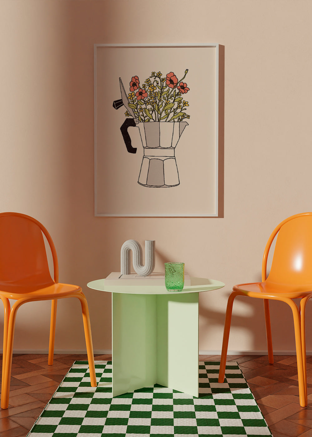 Kökskonst moka med blommor