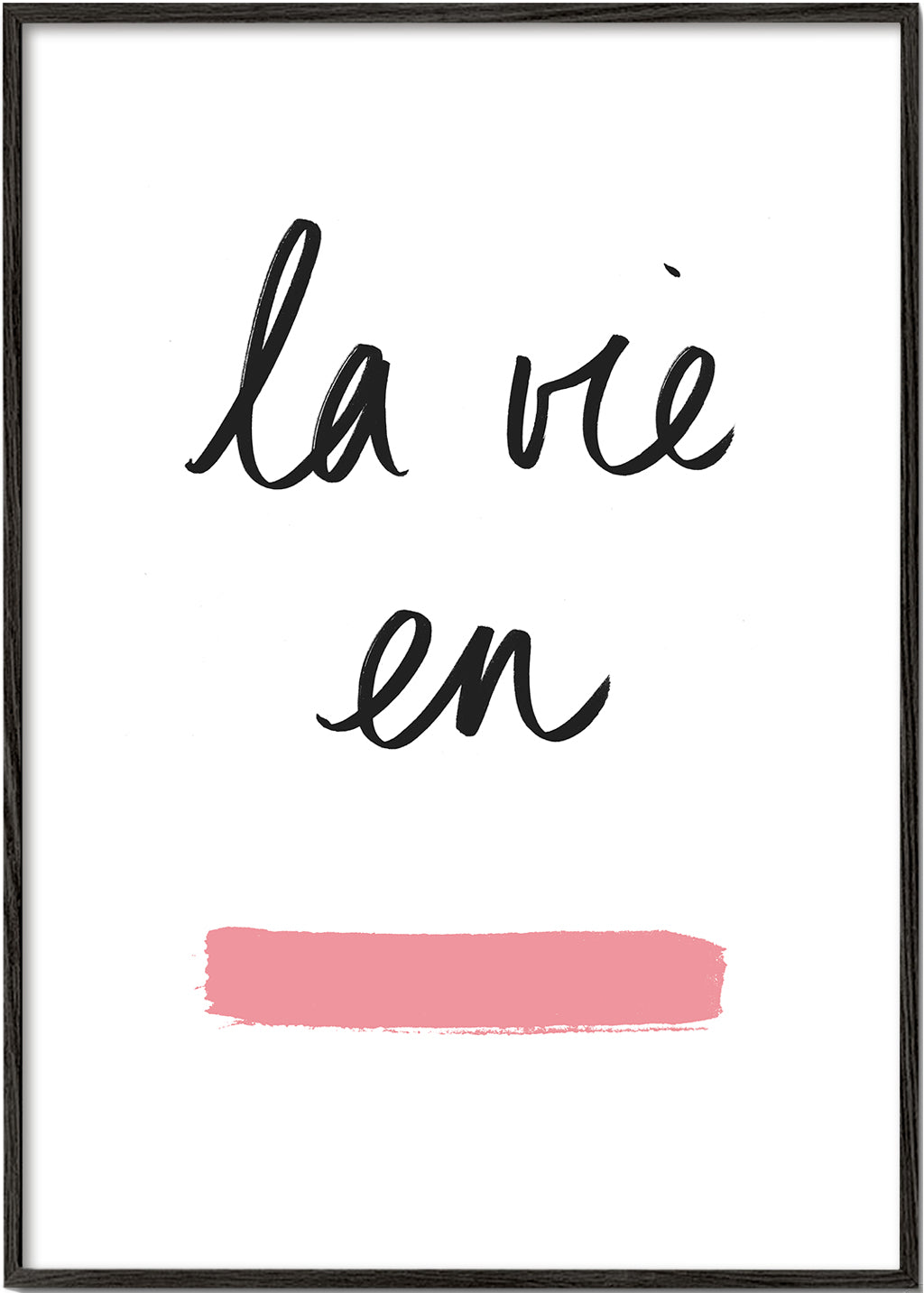 Illustration La vie en med rosa penseldrag