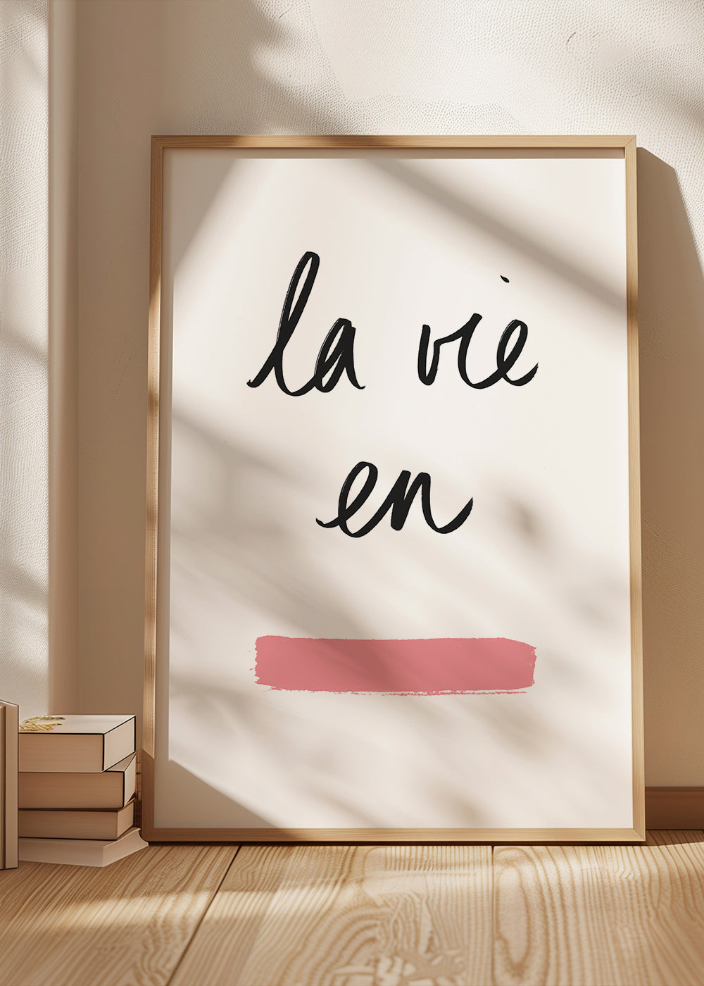 Illustration La vie en med rosa penseldrag