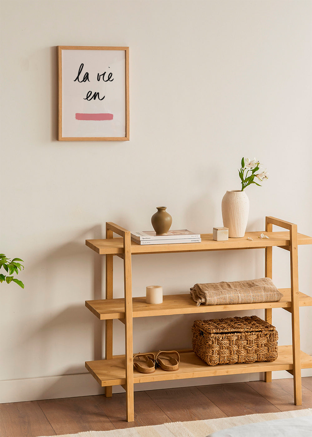 Illustration La vie en med rosa penseldrag