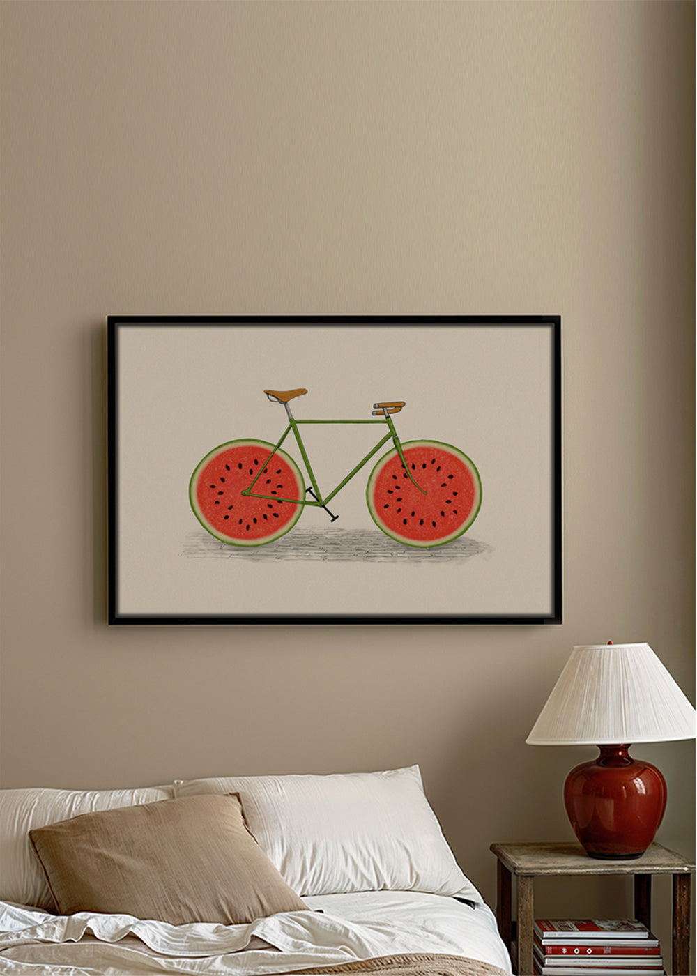 Kökskonst: cykel med vattenmelonhjul