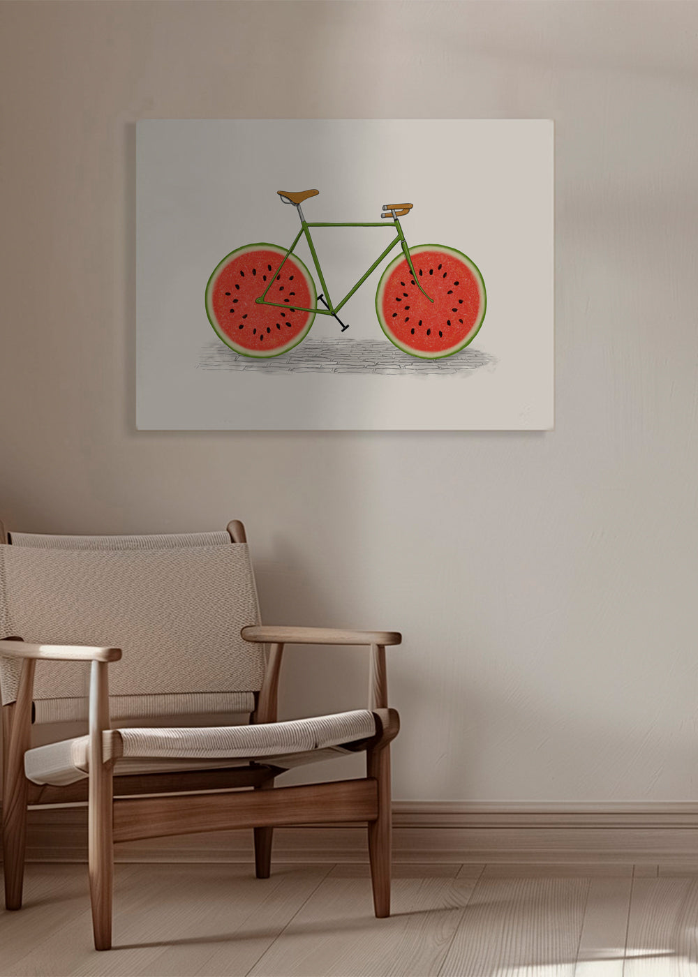 Kökskonst: cykel med vattenmelonhjul